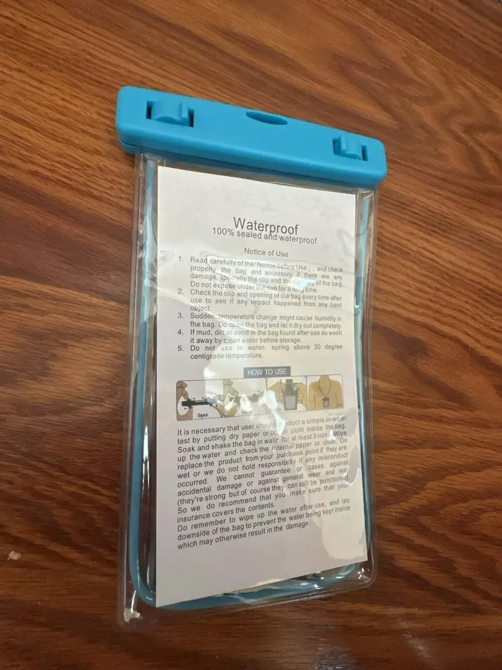 Universal Waterproof Phone Pouch Dry Bag - Sky Blue